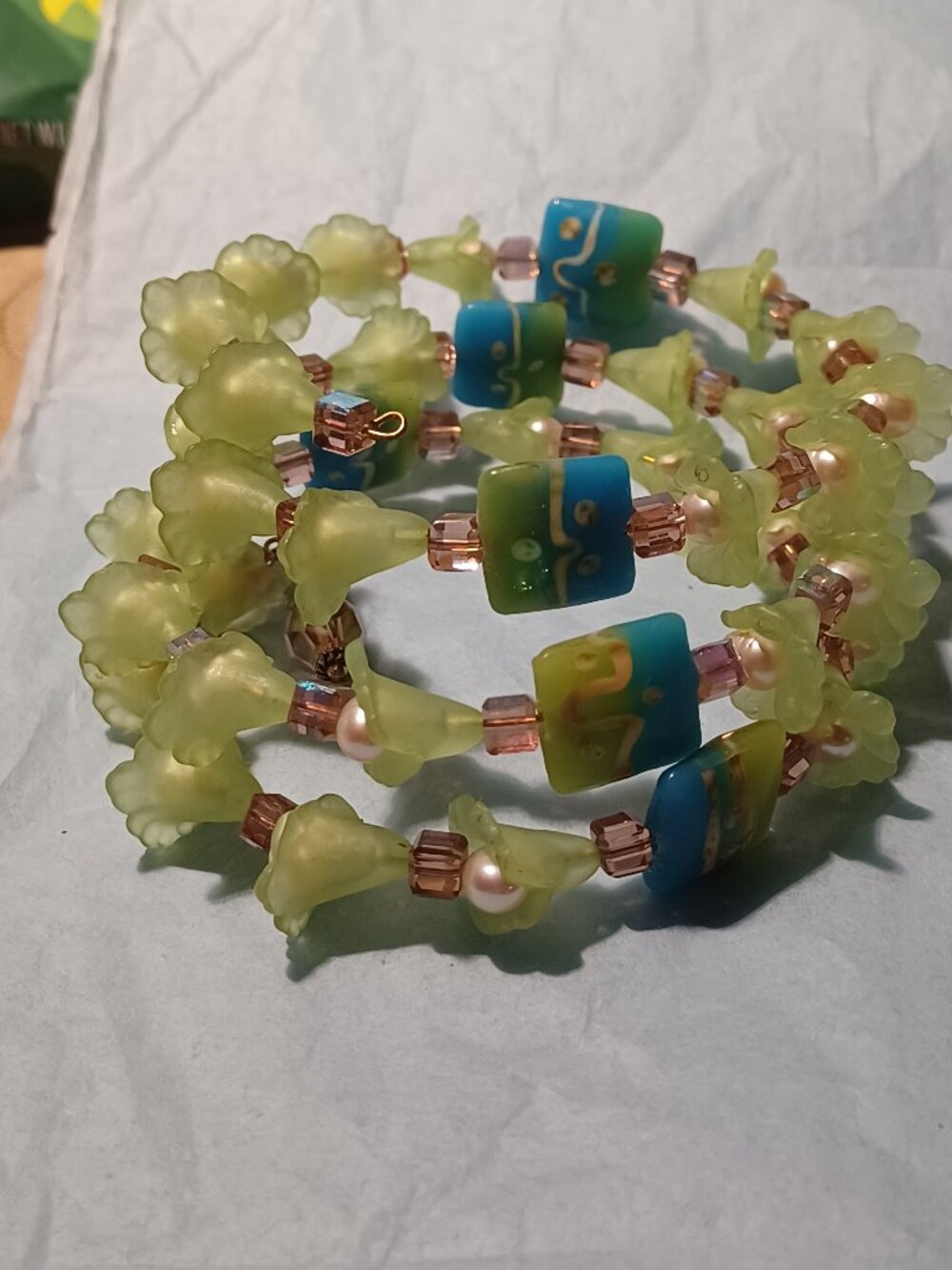 Springtime Fresh Memory Wire Bracelet - Picture 3 of 3